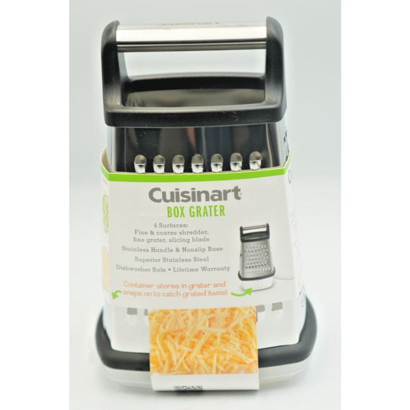 Cuisinart Box Grater Stainless Steel 4-Sided with Container Dishwasher Safe - Picture 1 of 5